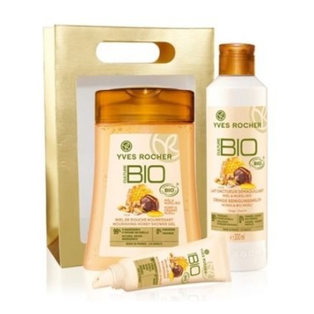 YVES ROCHER CULTURE BIO MIEL & MUESLI BIO GIFT SET (NEW WITH TAGS)